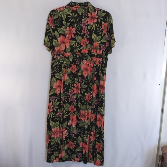 Vintage Erika 90's Floral Button Down Maxi Dress Sze Petite Large - Picture 3 of 6